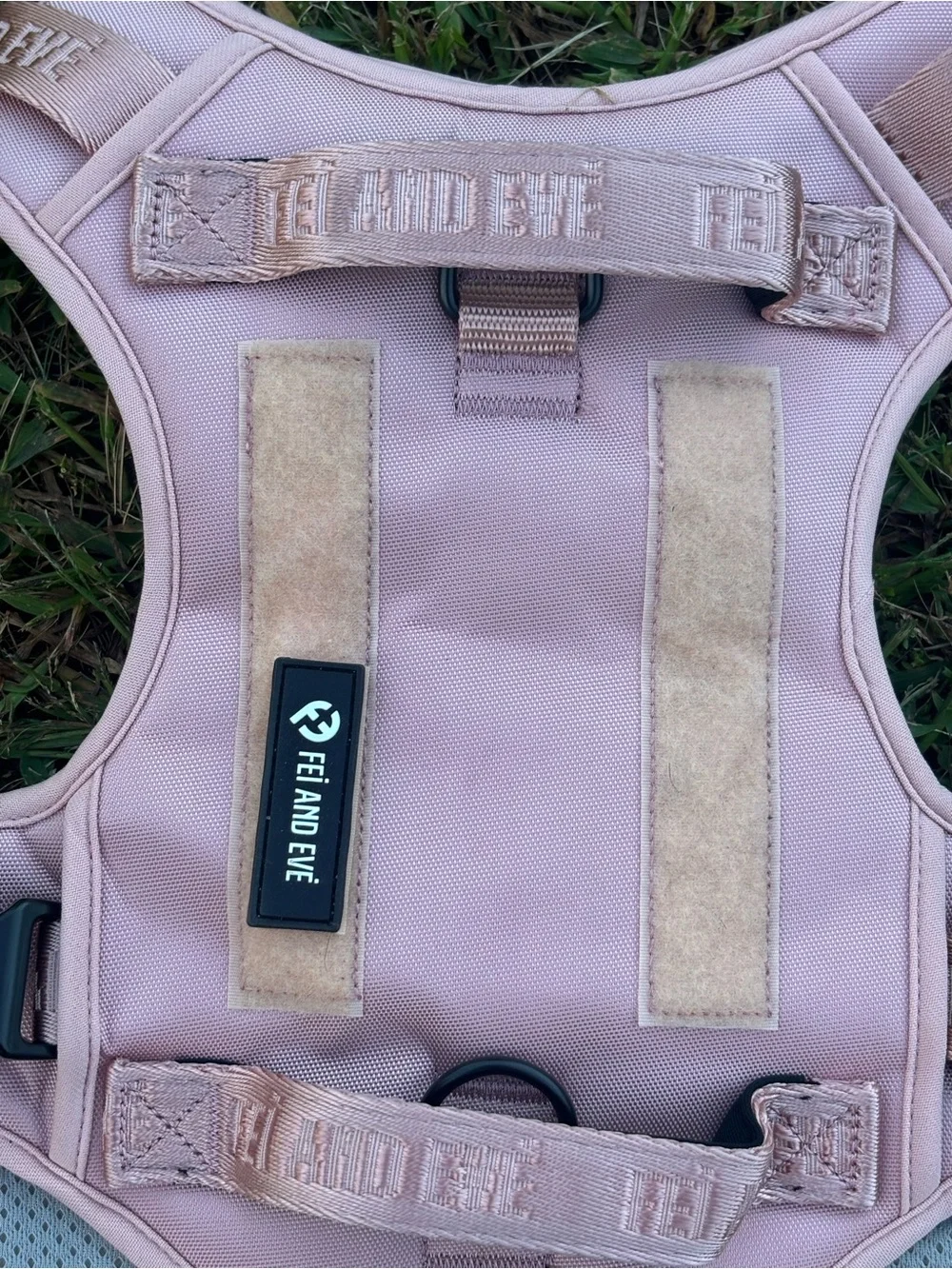 Fei and Eve Large Pink Classic Dog Harness with Velcro for patches